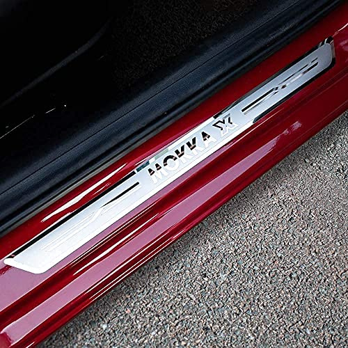 4 Stücke Edelstahl Auto Einstiegsleisten für Vauxhall Opel Mokka X 2013 2014 2015 2016 2017 2018 2019 2020, Willkommenspedal Türschweller Schutzstreifen Styling Dekorations Zubehör