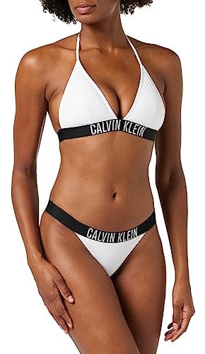 Calvin Klein Damen Bikinitop Triangel Gepolstert, Weiß (PVH Classic White), XS