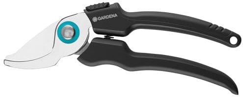 Gardena Ecoline Forbici da Giardino: Forbici Ecologiche per Piante con Taglio Bypass, con Scarico della Linfa E Tagliafilo, Diametro di Taglio 18 Mm, Impugnatura Ergonomica (12210-20)