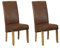 Vente-unique - Lot de 2 chaises Santos - Microfibre Aspect Cuir Vieilli - Pieds Bois Clair - Salle à Manger