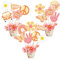 A1DIEE 30 Stücke Groovy Retro Hippie Boho Party Centerpieces Tables Toppers Cake Cupcake Topper Set Schmetterling Gänseblümchen Blume Regenbogen Geburtstagstorte Dekorationen Groovy 60er Partyzubehör