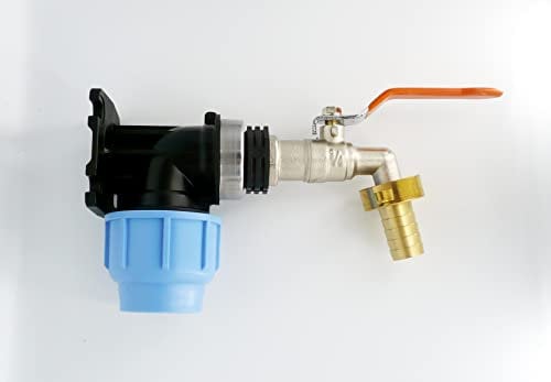 MDPE Compression Wallplate Elbow (32 mm) to 3/4 Nickel Plated Brass Lever tap