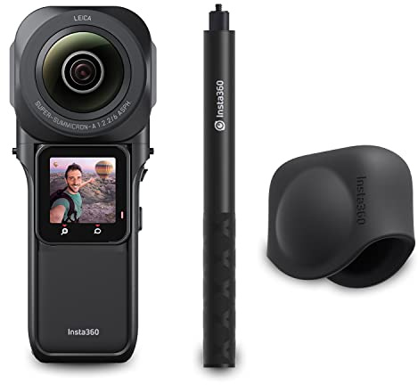 Insta360 ONE RS 1-Inch Leica 360 Degree Action Camera PREMIUM Kit includes Invisible Selfie Stick + Lens Cap