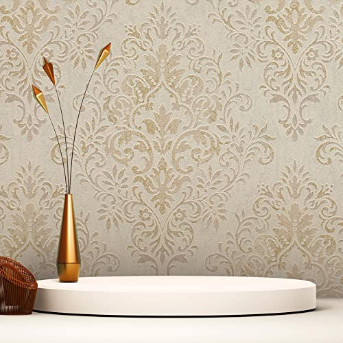 TADESSI Tapete Barock Samuel M1-No.2447 | Vliestapete | Gold | Grau | Ornament | Klassik | Barocktapete