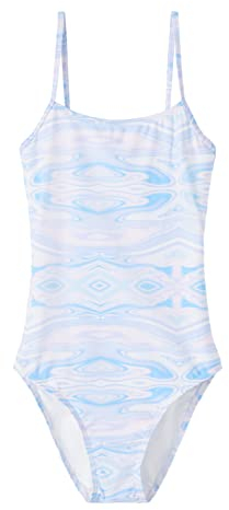 name it Girl's NLFZUID Swimsuit Badeanzug, Grapemist, 158/164
