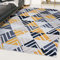 Mazovia Modern Teppich - Kurzflor Waschbar - Weich Teppich für Wohnzimmer, Schlafzimmer, Esszimmer – Teppiche Geometrisch - Grau Gelb 120 x 170 cm