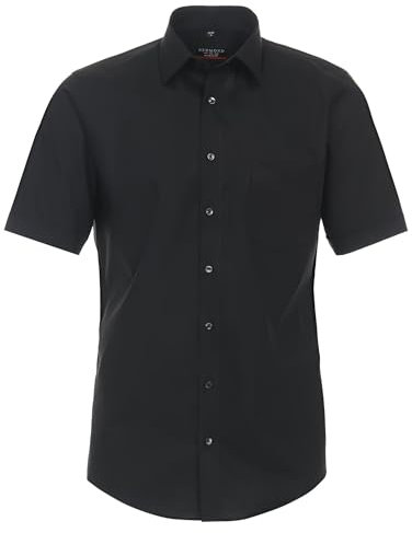 Redmond Businesshemd Kurzarm Uni Body Cut 90 schwarz 3XL