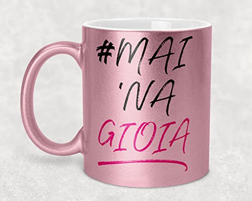 Fashion Graphic Tazza Mug glitter glitterata # Mai na una Gioia Alimentare con Scatola lavabile a mano (Rosa)