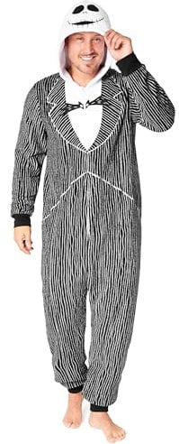 Disney Pigiama Intero Donna - Pigiama Stitch Interi in Pile IH Oh Angel Minnie Malefica S-2XL - Gadget Stitch Idea Regalo (Nero Jack Skellington, XL)