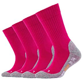 Camano Kinder Sportsocken Kinder verstärkte Sohle weich Baumwolle Anti Feuchtigkeit PRO TEX pro tex 4er Pack 39/42 fuchsia
