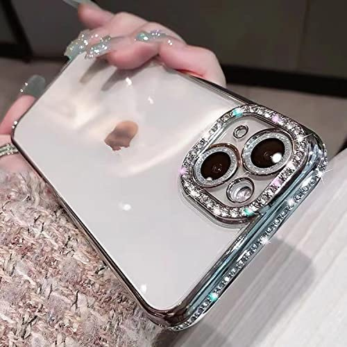 Tybiky iPhone 11 Hülle, Silikon Bling Rhinestone Kratzfest Schutzhülle für Mädchen, Durchsichtig stoßfest Bumper Handyhülle für iPhone 11, Splitter