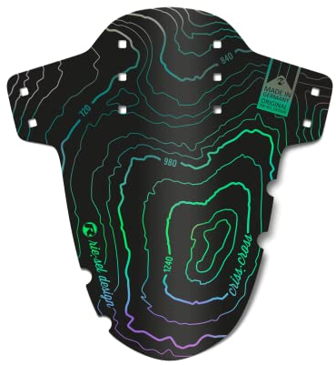 Riesel Design Mudguard Criss:Cross Fahrrad Schutzblech vorn inkl. Kabelbinder/Fahrrad Spritzschutz für Cyclo Cross und Gravel Bike/Schutzblech vorne für Gabel - höhenlinien