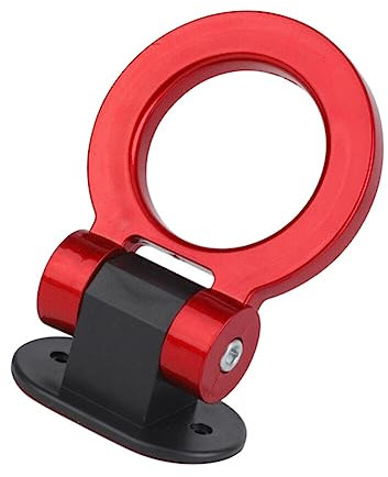 ihreesy Gancio di Traino per Auto, Gancio di Traino Set di Adesivi per Rimorchio per Paraurti in Abs da Corsa con Chiave Gancio per Rimorchio Tondo Decorazione Decorazione Universale per Auto,Rosso