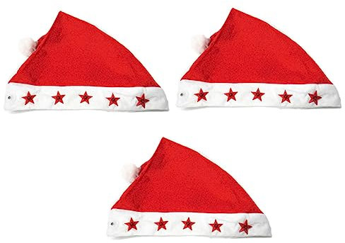 Toyvian Elektronik Weihnachtsmütze 3er Pack Vlies Party Kopfschmuck Stern Für Erwachsene