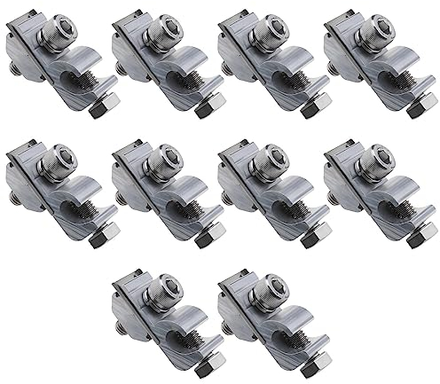 OTOTEC 10Pcs Solar Panel Grounding Clamp Solar Rail End Clamp Adapter Earthing Clamps Accessories for Solar Mounting System Roofs Floors Carports
