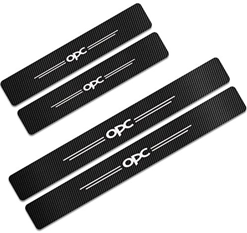 4 Stück Auto Kohlefaser Einstiegsleisten Für Op-EL Astra Corsa OPC Mokka Adam Combo Zafira Tuning Zubehör, Türschweller Kanten Lackschutzfolie, Kratzfest Aufkleber Styling Dekorative, OPC