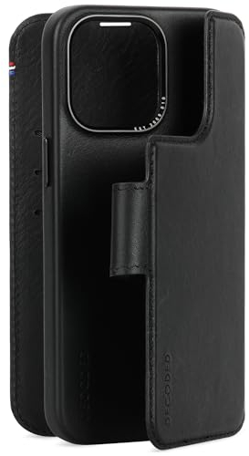Decoded 2-in-1 Abnehmbare Schutzhülle für Apple iPhone 15 Pro Max - Hochwertiges Europäisches Leder - Kartenhalter Hülle - Lederhülle - MagSafe-Kompatibel - Microfiber Lining - Schwarz