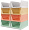 Glovios Cassettiere Impilabili per Armadio, Set di 8 Scatole Pieghevoli per Guardaroba in Plastica, Cassetti Armadio, Organizer per Guardaroba per Casa Salle de Bains Bureau (Colorato)