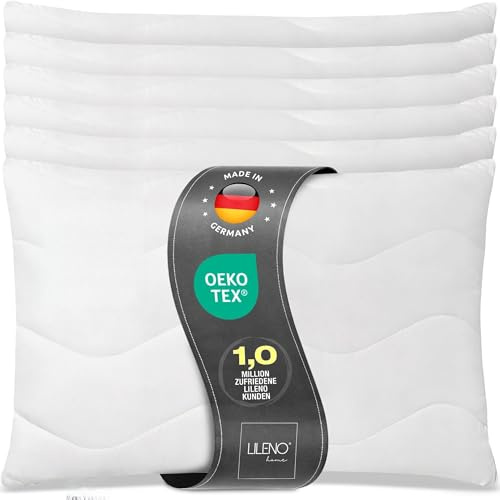 LILENO HOME Kissen 50x70 (6er Set) – 95 °C waschbar, Ökotex 100 | Allergiker Kopfkissen 50x70 anpassbar für idealen Schlaf – Schlafkissen, Bettkissen, Polster, Pillow