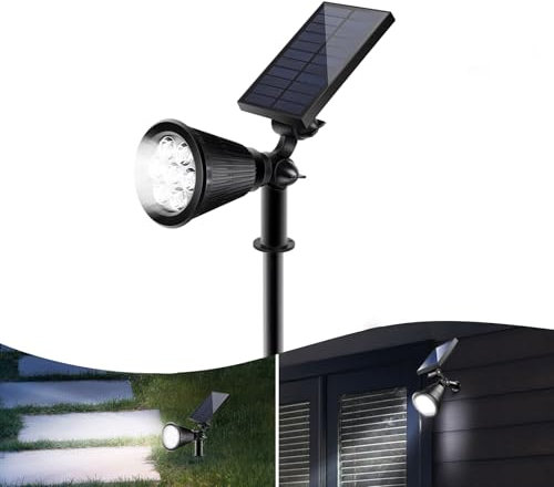 SALCAR Solarstrahler für Außen, Solarlampen für Garten mit Erdspieß, Wasserdichte Solarlampen für Außen, 1800mAh Hohe Leistungs Solarleuchte für Gärten, Sträucher und Bäume