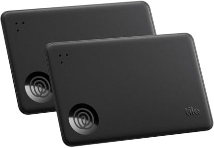 Tile by Life360 Slim (2024) – Geldbörsenfinder, Bluetooth-Tracker und Gegenstandsfinder für Gepäckanhänger, Reisepässe und mehr, iOS- & Android-kompatibel, Handy-Finder, 2er-Pack (Schwarz)