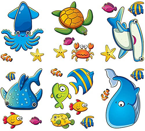 TAIZER Badewannen Aufkleber Selbstklebend Rutschfeste Aufkleber Blumen Cartoon Meerestier Anti Rutsch Sticker mit Hoher Haftleistung Sichere Anti Rutsch Applikationen für Dusch Oberflächen (Weiß)