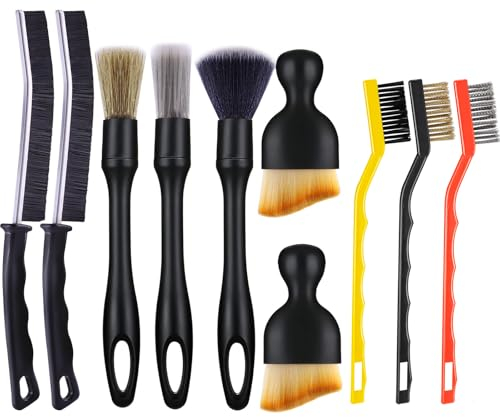 SIMDAO 10Pieces Car Detailing Brush Set, Auto Interior Dust Brush, Dusting Cleaning Supplies, Car Dashboard Cleaning Tool for cleaning Interior/Exterior Automotive Trim Wheel Rim Engine