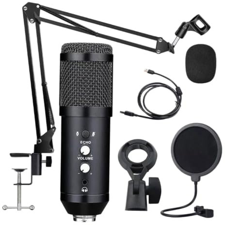 ULDIGI 1 Satz Kondensatormikrofon Echo-mikrofon-kit Aufzeichnung Computermikrofon USB-mikrofon Echo-ständer Mikrofon Für Studioaufnahmen Computerständer Computer Steht Metall Black