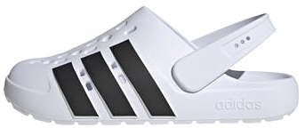 adidas Unisex Adilette 2.0 Clog Shoes, Cloud White/Core Black/Cloud White, 13 UK