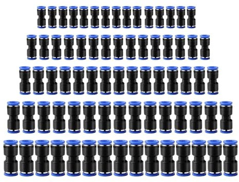 HUAZIZ 75 conectores neumáticos rectos, fijaciones rápidas de empuje de aire, accesorios neumáticos de acoplamiento rápido para conexión de manguera de aire y agua (PU4/6/8/10/12 mm)