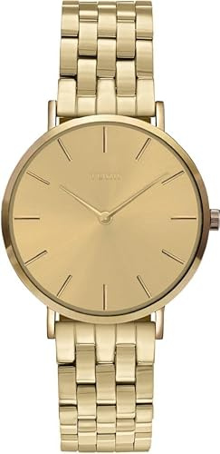 TORII Damenuhr Gold Edelstahl - rund Quarz G34GB.GG Edelstahlarmband Strichindizes wasserdicht 50 m