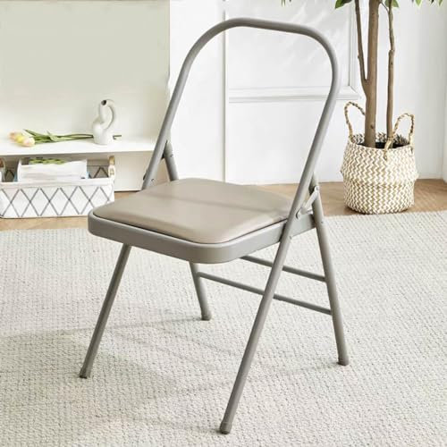 Eqvexd Pilates Yoga Chair,Backless Yoga Chair Prop,Yoga Chair Iyengar,Yoga Inversion Chair,Metal Folding Chair,Camel
