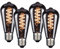 LUXULA 4x LED Filament Leuchtmittel SPIRAL Smoke - Edison ST64 E27 4W 40lm 1800K Warmweiß dimmbar - Vintage Design Ambiente Deko Glühbirne Lampe
