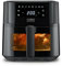 CASO AirFry 6.0 - Heißluftfritteuse, Airfryer, 6 Liter, Timer, Besonders Leise 38 db, Shake-Reminder, 8 praktische Voreinstellungen, Touch Bedienung, Edelstahl Innenraum, Schwarz