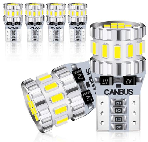 KBIBCK 6 Stück Innenraumbeleuchtung Birne, T10 Auto LED Innenbeleuchtung, Led innenraumbeleuchtung, Lumen Auto Innen Beleuchtung, Plug and Play Auto Innenraum Leselampe Quelle, Weiß Glühbirnen