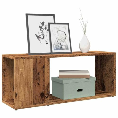 Homgoday Meuble TV en bois ancien 80 x 24 x 32 cm en bois multicouche, meuble TV meuble bas pour TV pour table de salon industrielle, support TV salon
