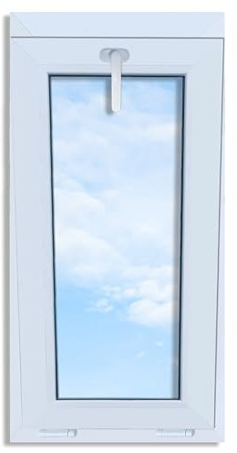 LORAC | Kunststofffenster weiß 500x1000mm, 50x100cm, kippbar, Standard-Fenster mit 2-fach Verglasung, energiesparend, Kellerfenster mit CE-Zertifikat, ideal für Wohnräume und Keller