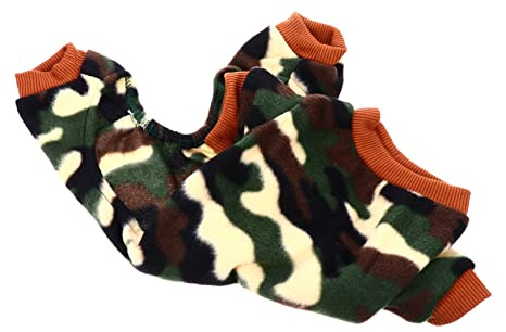 BESPORTBLE Warmer Hundepyjama Mit Tarnmuster Flauschiger Haustier-Jumpsuit Aus Plüsch Gemütlicher Vierbein-Schlafanzug Für Kleine Und Große Hunde Für Winter Und Indoor-aktivitäten