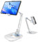 JUNEBOX Supporto regolabile per tablet, in lega di alluminio, rotazione a 360°, compatibile con telefono/tablet da 4,7-12,9, iPad, iPhone, Samsung, Kindle, Switch, supporto pieghevole per scrivania
