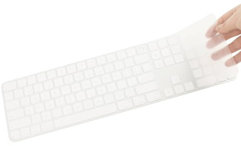 Keyboard Cover for 2024 Apple Magic Keyboard with Touch ID & Numeric Keypad Model A3119 Ultra Thin Protector Silicone(4 Keys ON The Left of Space BAR)-Clear