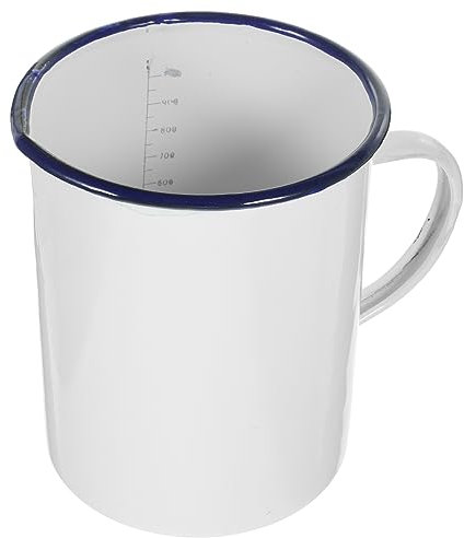 FUNNETOYU Retro Enamel Mug Heat-Resistant Water Cup for Tea Juice Multi-use Enamel Drinking Mug Stylish and Practical for Home Outdoor Use