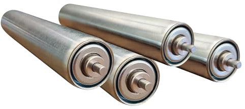Conveyor Rollers With A Length Of 33in/84cm, Stainless Steel Rollers With A Diameter Of 5cm/2in, Ideal For Conveyor Systems, Rollers For Woodworking, Outfeed Table Saw Rollers(TOTAL LENGTH 640mm/25.2i