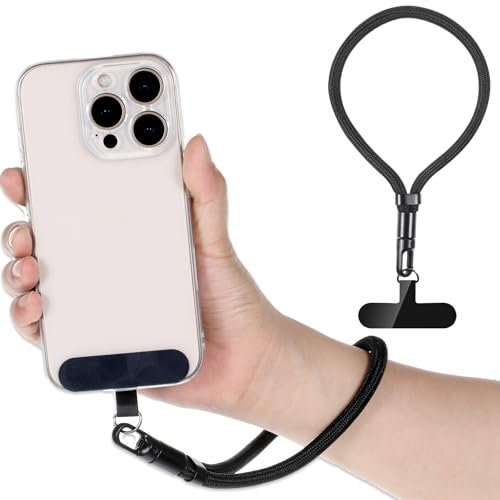Bremorou Handschlaufe Handy Schnur Gelenk Handschlaufen Kurz Trageband Schlaufe Kurzes Handgelenk Universelles Trageschlaufe Verstellbare Trageband für Kamera Schlüsselanhänger Schwarz