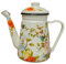 MagiDeal Enamel Coffee Pot Milk Jug Multiuse Reusable Juice Water Jug Sturdy Water Kettle 1.2L for Household Kitchen Restaurant Beer, Green Leaves