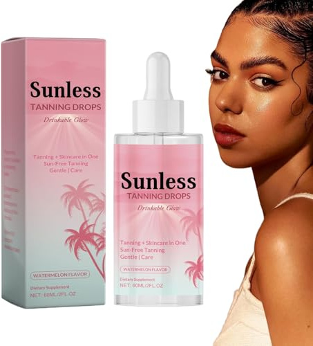 Sunless Tanning Drops, Bronzing Face Drop, 5,04 x 1,30 Zoll Gradual Bronzings Effect 60 ml, wiederverwendbar, Sonnenbräunung für Männer, Frauen, Home Travel und Sun-Kissed Glow