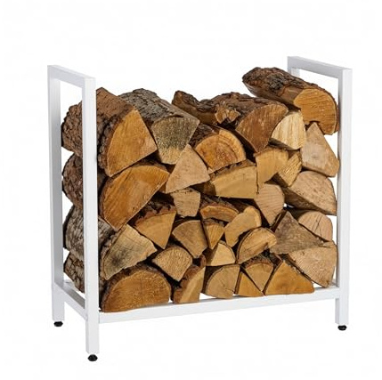 Relaxdays Kaminholzregal, Metall, HBT: 62,5 x 65 x 30,5cm, Brennholzregal für Feuerholz, Stapelholz, Brennholz, Farbwahl | Brennholzregal für Feuerholz, Stapelholz, Brennholz