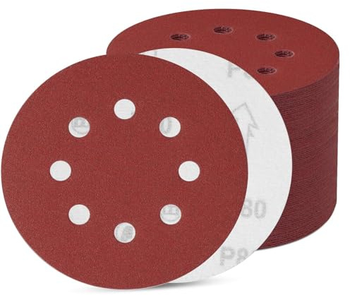200 Stück Schleifpapier 125mm Klett, Schleifscheiben 8 Loch, P40/P60/P80/P100/P120/P180/P240/P320/P400/P600 Exzenter Runde Schleifpapier (200 Stück Mixed Körnung)