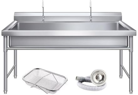 Meuble sous-évier avec robinet extractible en acier inoxydable et tiroir de rangement pour une organisation optimale de la pièce