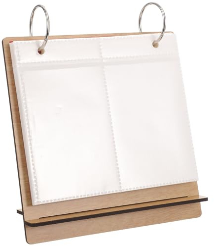JOINPAYA Kleiner Fotoalbum Nagelsticker Album 3 Zoll Peachwood Faltbarer Nagelstudio Präsentationsständer für Nageldesign Desktop Fotodisplay für Zuhause und Büro
