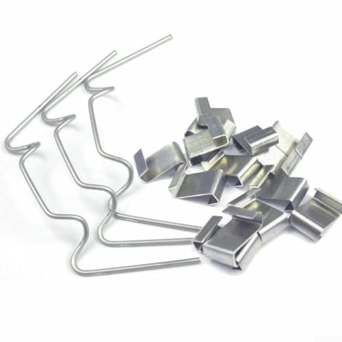 Minflora W & Z Typ Gewächshaus-Clips, Edelstahl-Federdraht-Verglasungsclips für 3 mm 4 mm Glasplatten und Polycarbonat-Platten, Aluminium-K-Ersatzteile (50 x Z-Clips)